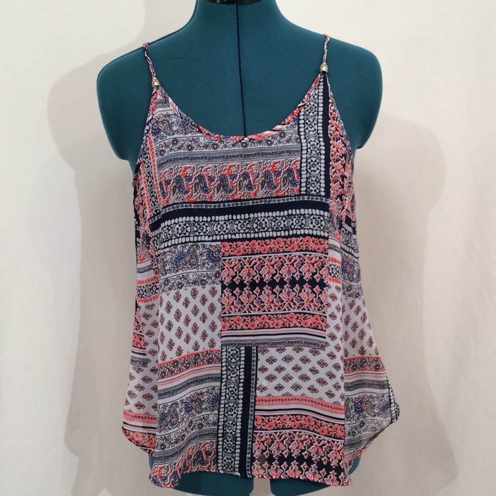 Women’s XS spaghetti strap sheer blouse (537)